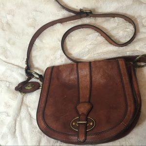 Fossil Brown Leather Messenger Bag